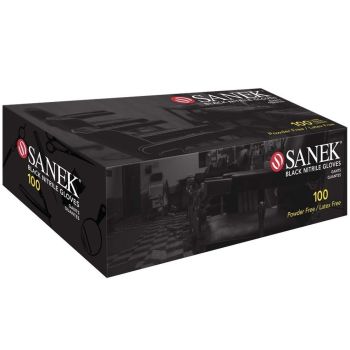 Graham & Towel Sanek Black Nitrile Powder-Free Gloves 100-ct LARGE